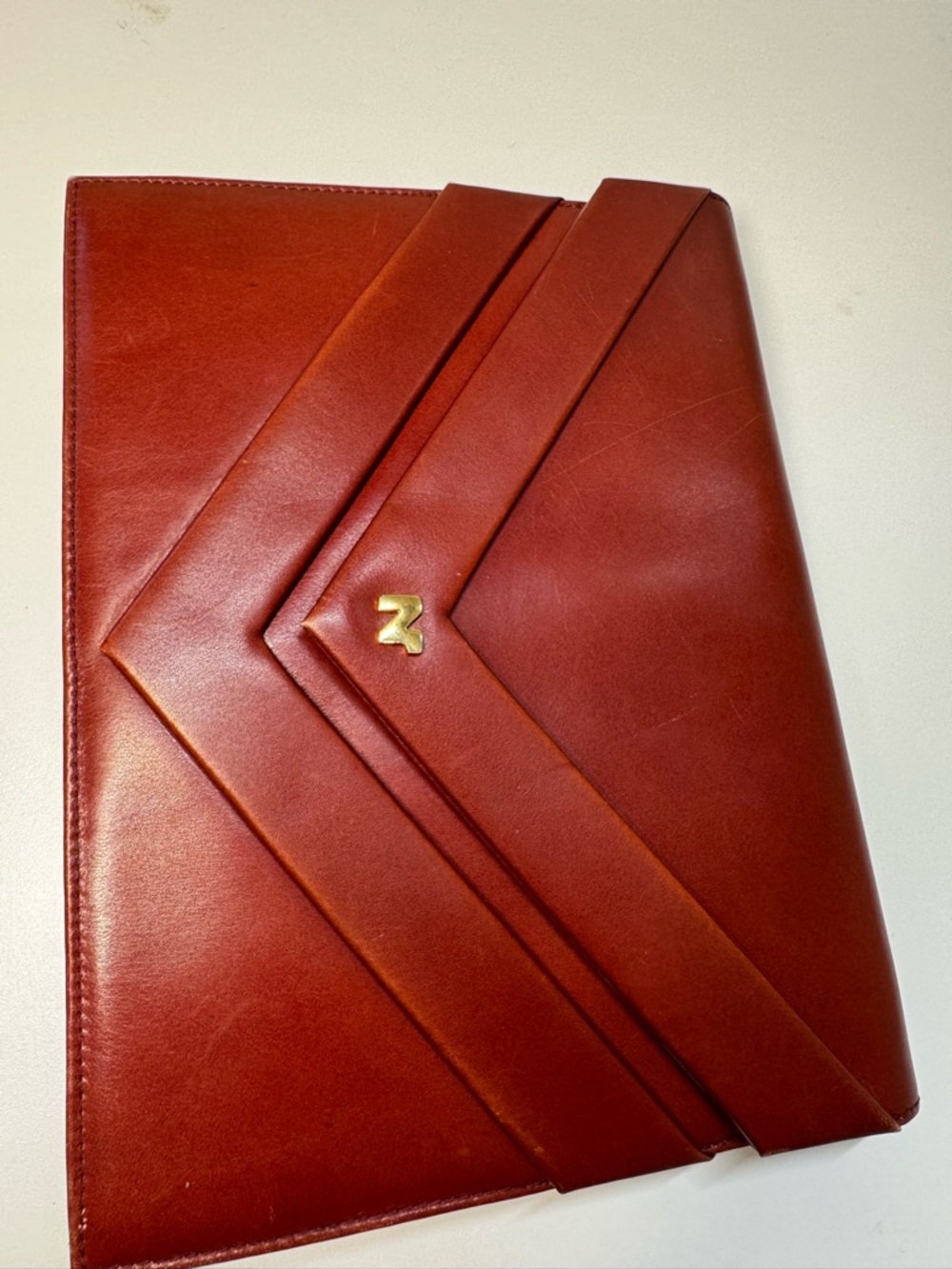 Nina Ricci Deep Red Envelope Crossbody/Clutch with Gold 'N' Accent - Vintage - Picture 11 of 14